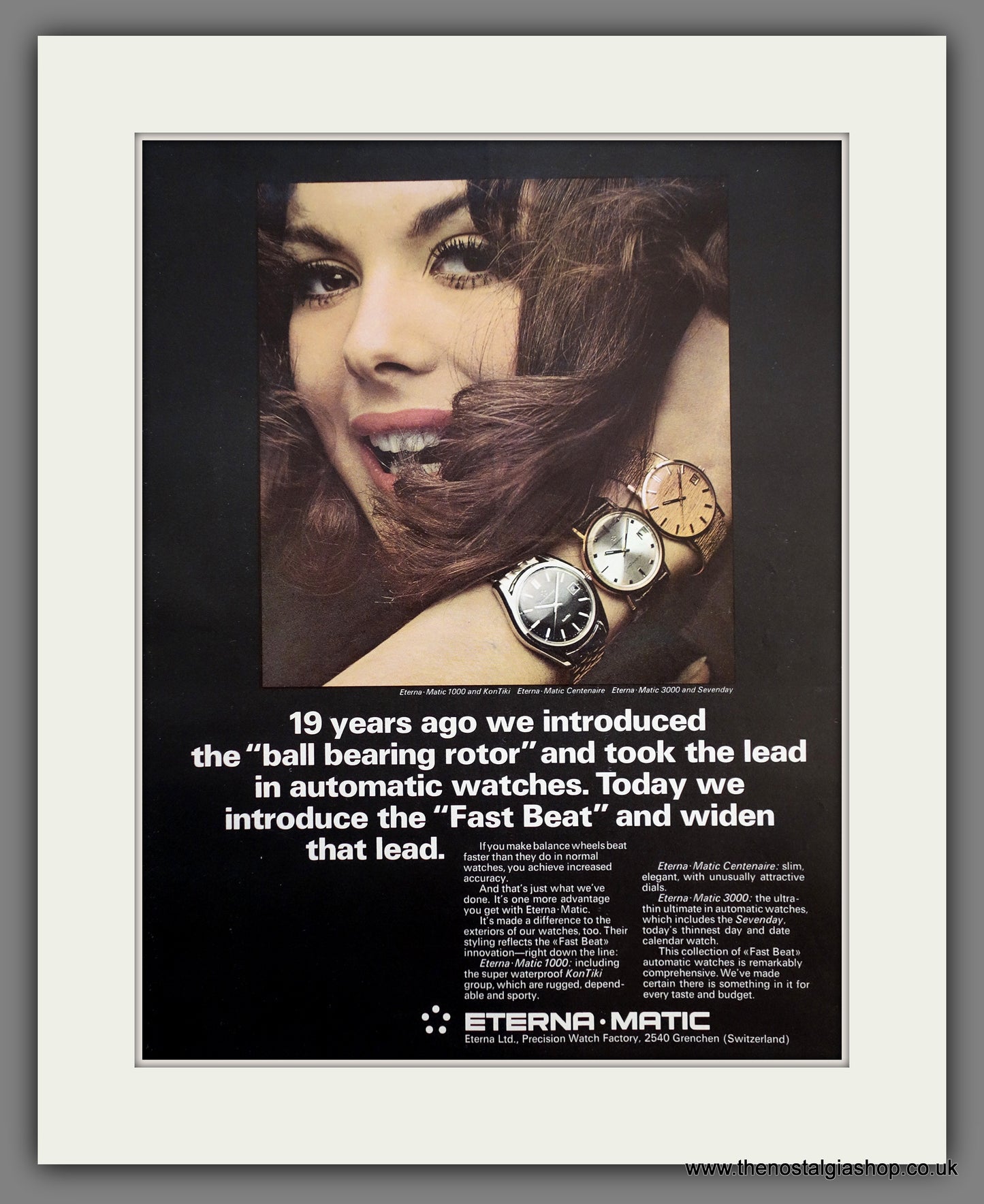 Eterna Matic Watches. Original Advert 1968 (ref AD301250)