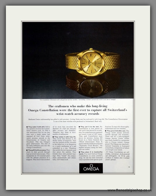 Omega Constellation Watches. Original Advert 1968 (ref AD301252)