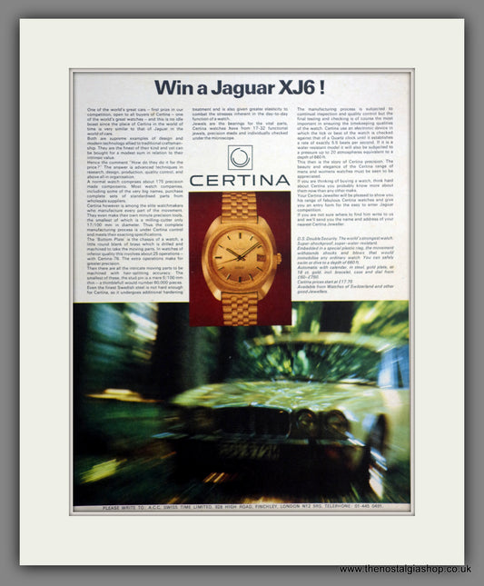 Certina Watches. Win a Jaguar XJ6! Original Advert 1973 (ref AD301260)