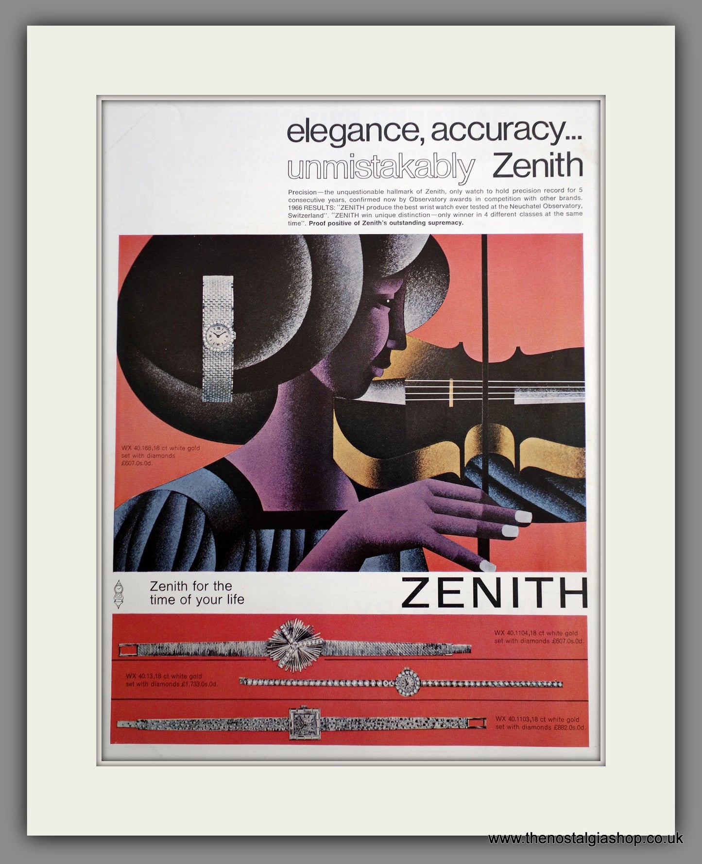 Zenith Ladies Watches. Original Advert 1966 (ref AD301257)