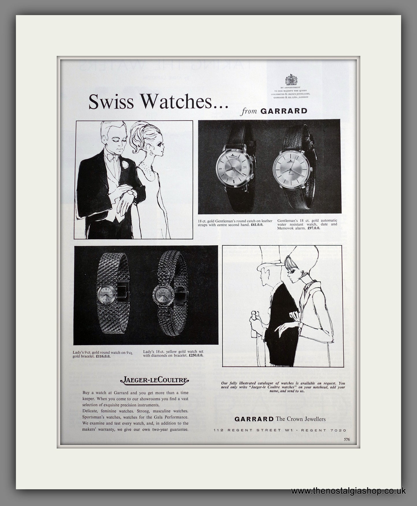 Swiss Watches From Garrard  Original Advert 1964 (ref AD301267)