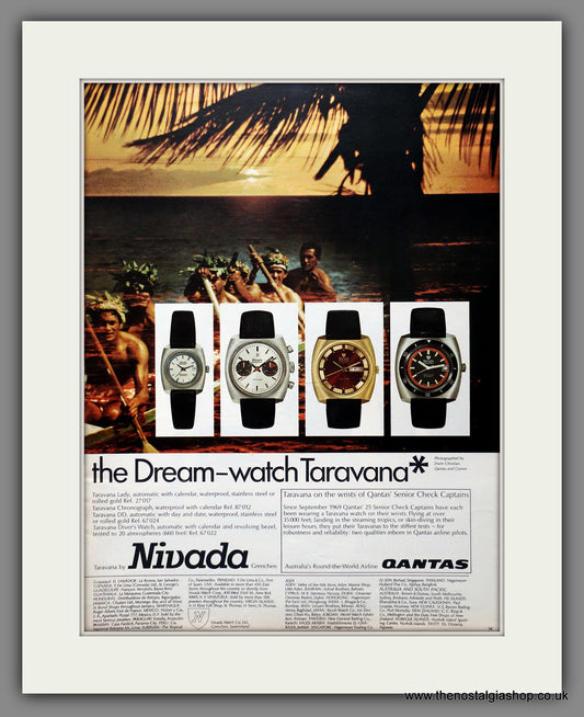 Taravana By Nivada Watches  Original Advert 1969 (ref AD301270)