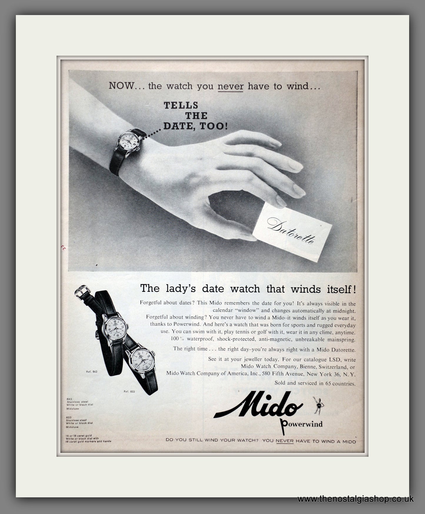 Mido Datorette Watches  Original Advert 1957 (ref AD301271)