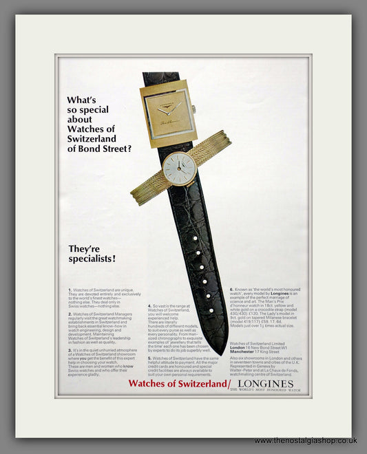 Longines Watches  Original Advert 1966 (ref AD301273)