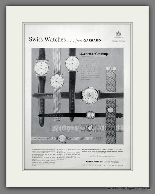 Jaeger-Le-Coultre Watches.  Original Advert 1965 (ref AD301275)