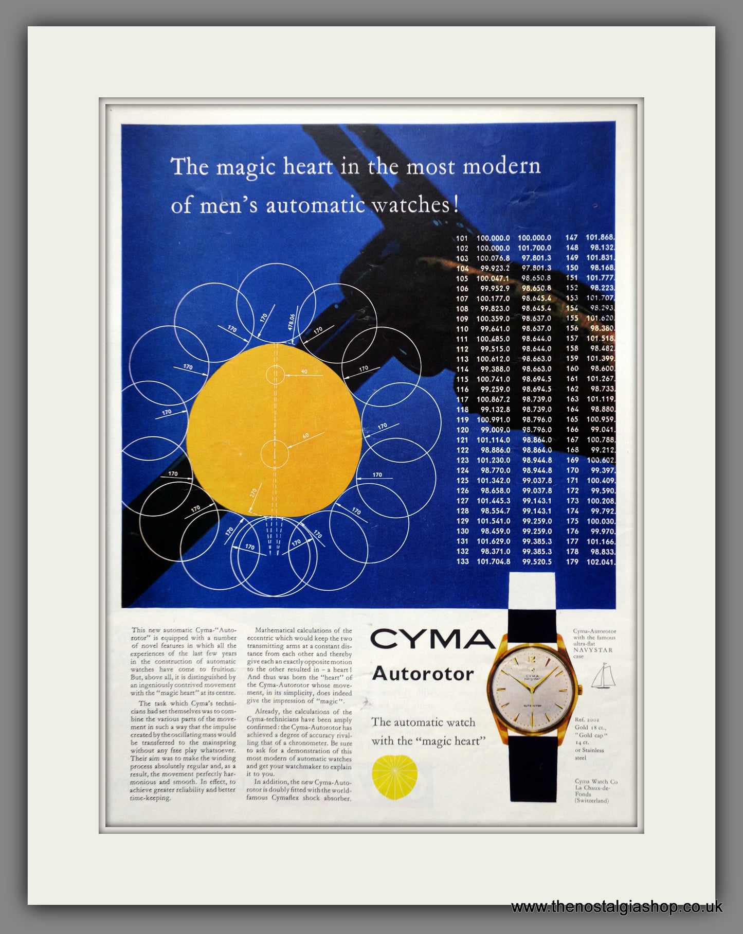 Cyma Autorotor Watches.  Original Advert 1960 (ref AD301277)