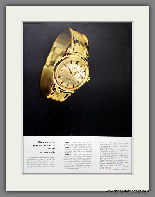 Omega Constellation Calendar Watches.  Original Double Advert 1960 (ref AD301284)