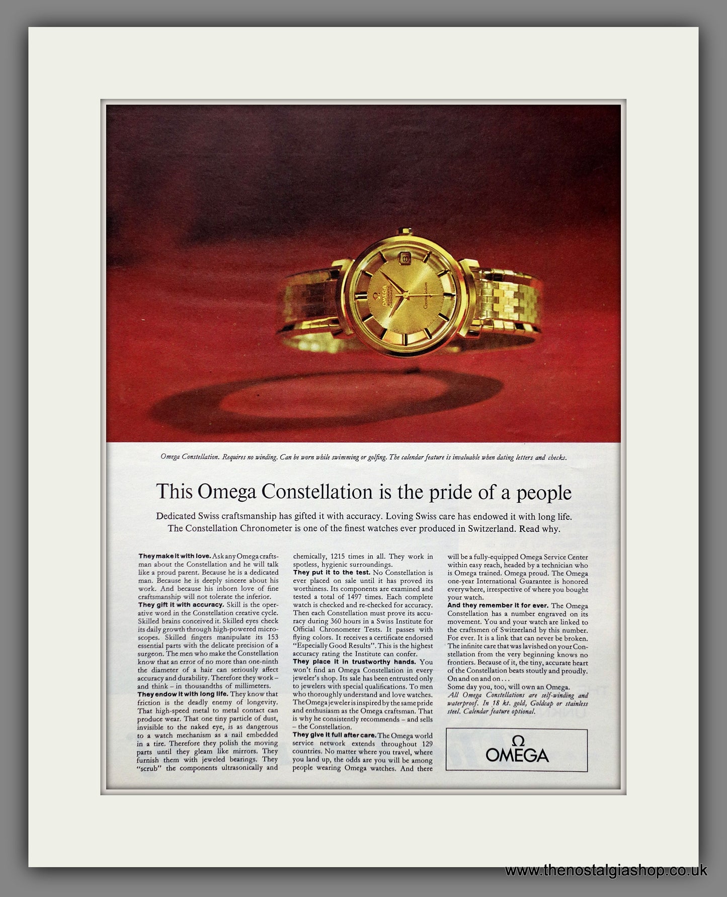 Omega Constellation Watches.  Original Advert 1964 (ref AD301281)