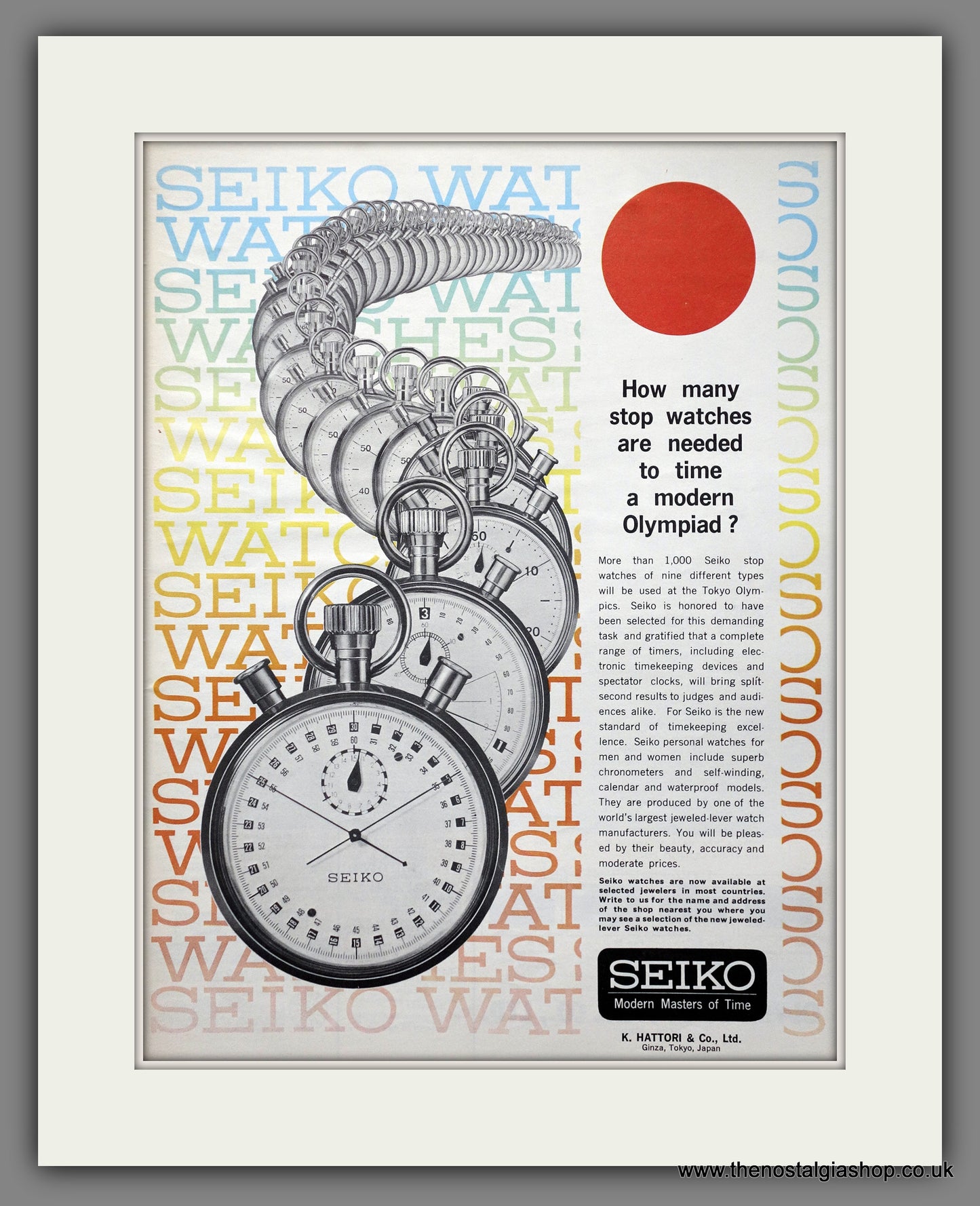 Seiko Watches.  Original Advert 1964 (ref AD301292)