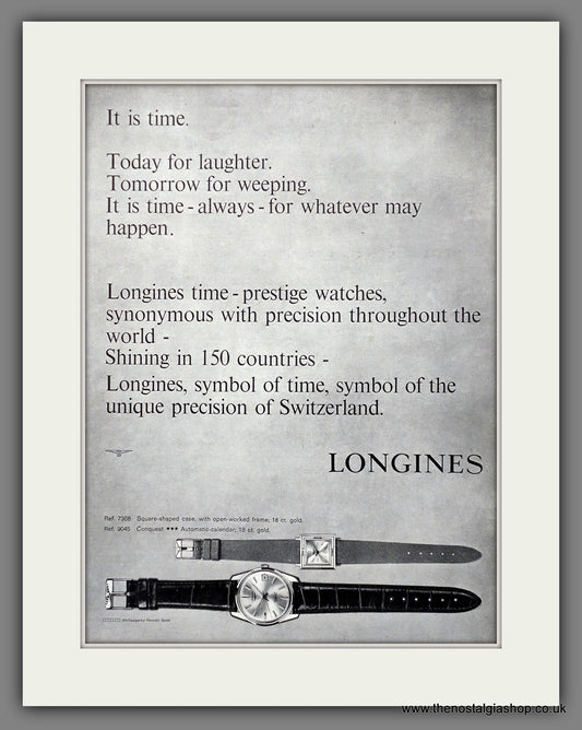 Longines Watches. Set Of 2 Original Adverts 1963 (ref AD301295)