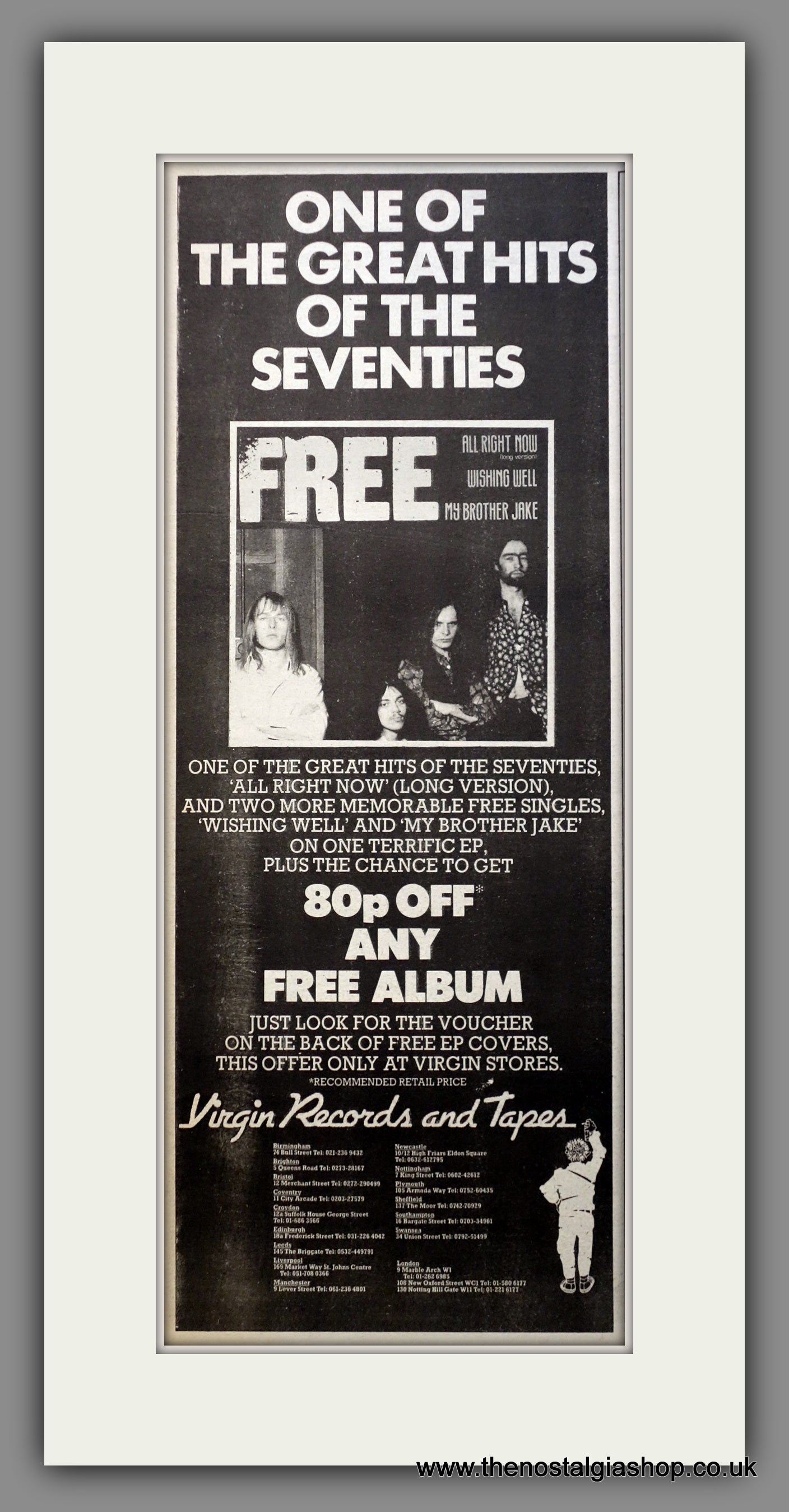 Free Greatest Hits. Original Advert 1978 (ref AD200505)