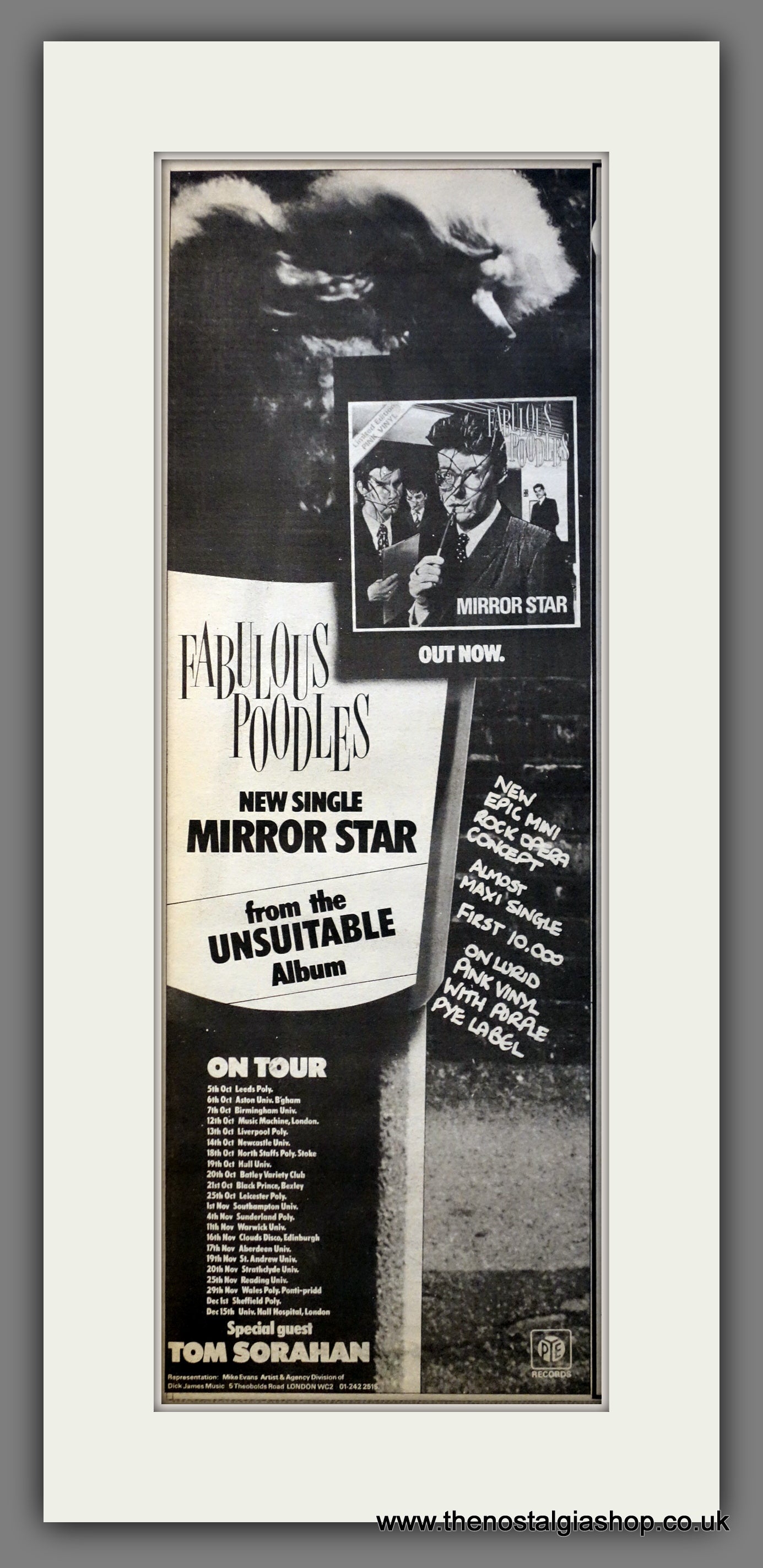 Fabulous Poodles Mirror Star. Original Advert 1978 (ref AD200508)