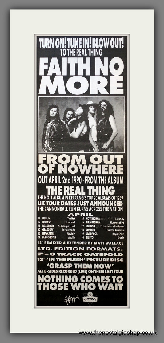 Faith No More From Out Of Nowhere. Original Advert 1990 (ref AD200520)