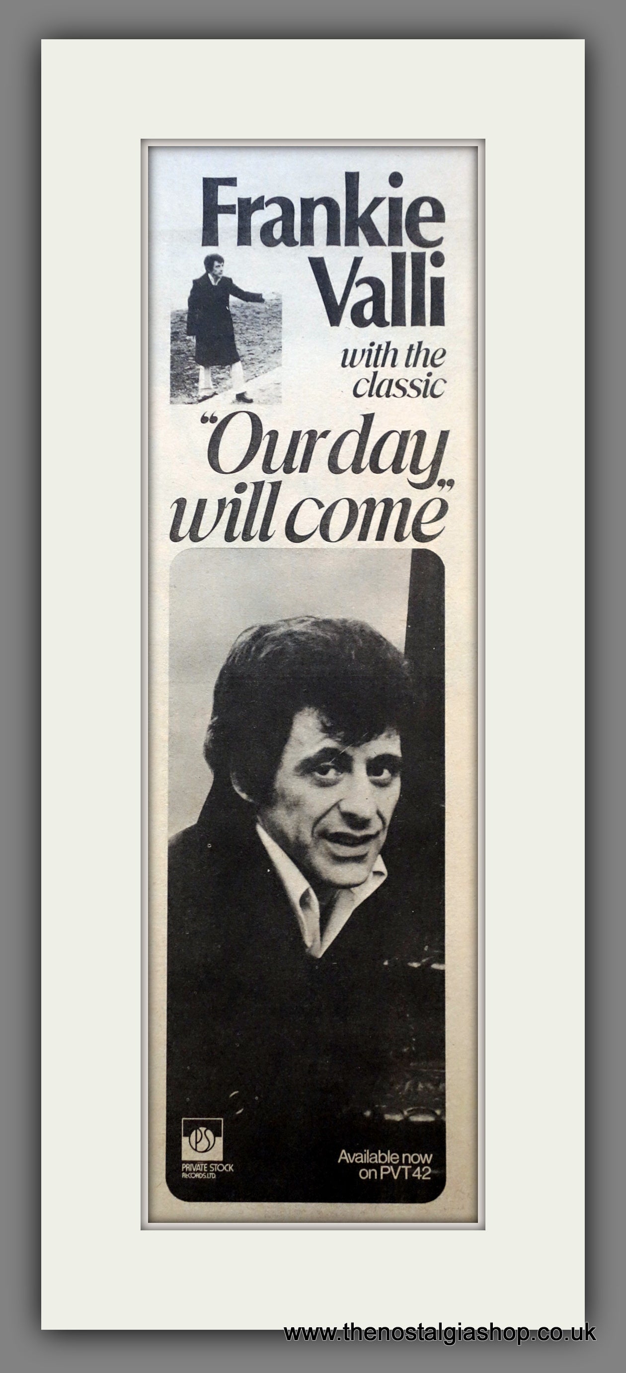 Frankie Valli Our Day Will Come. Original Advert 1975 (ref AD200522)