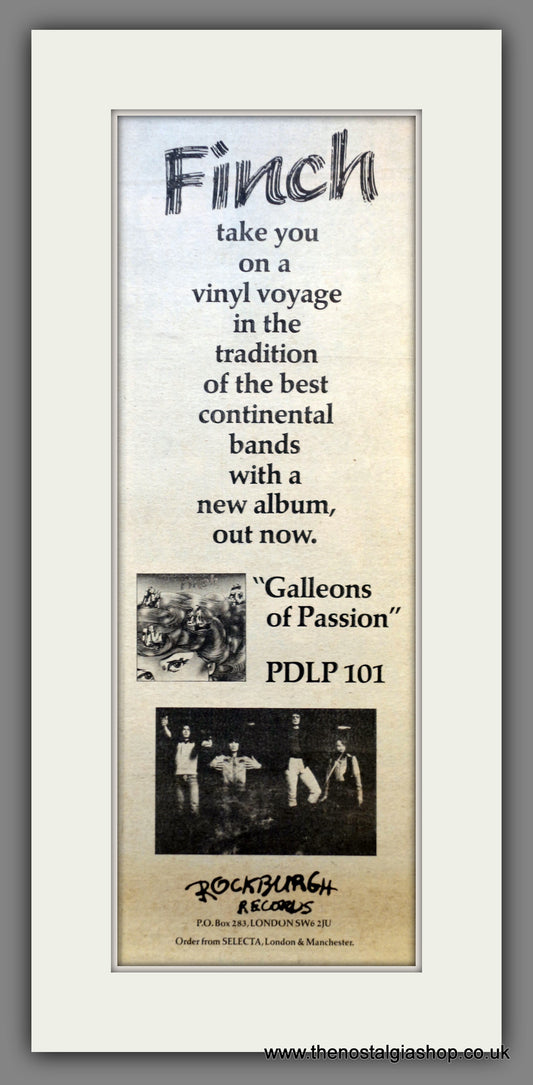 Finch Galleons Of Passion. Original Advert 1977 (ref AD200523)