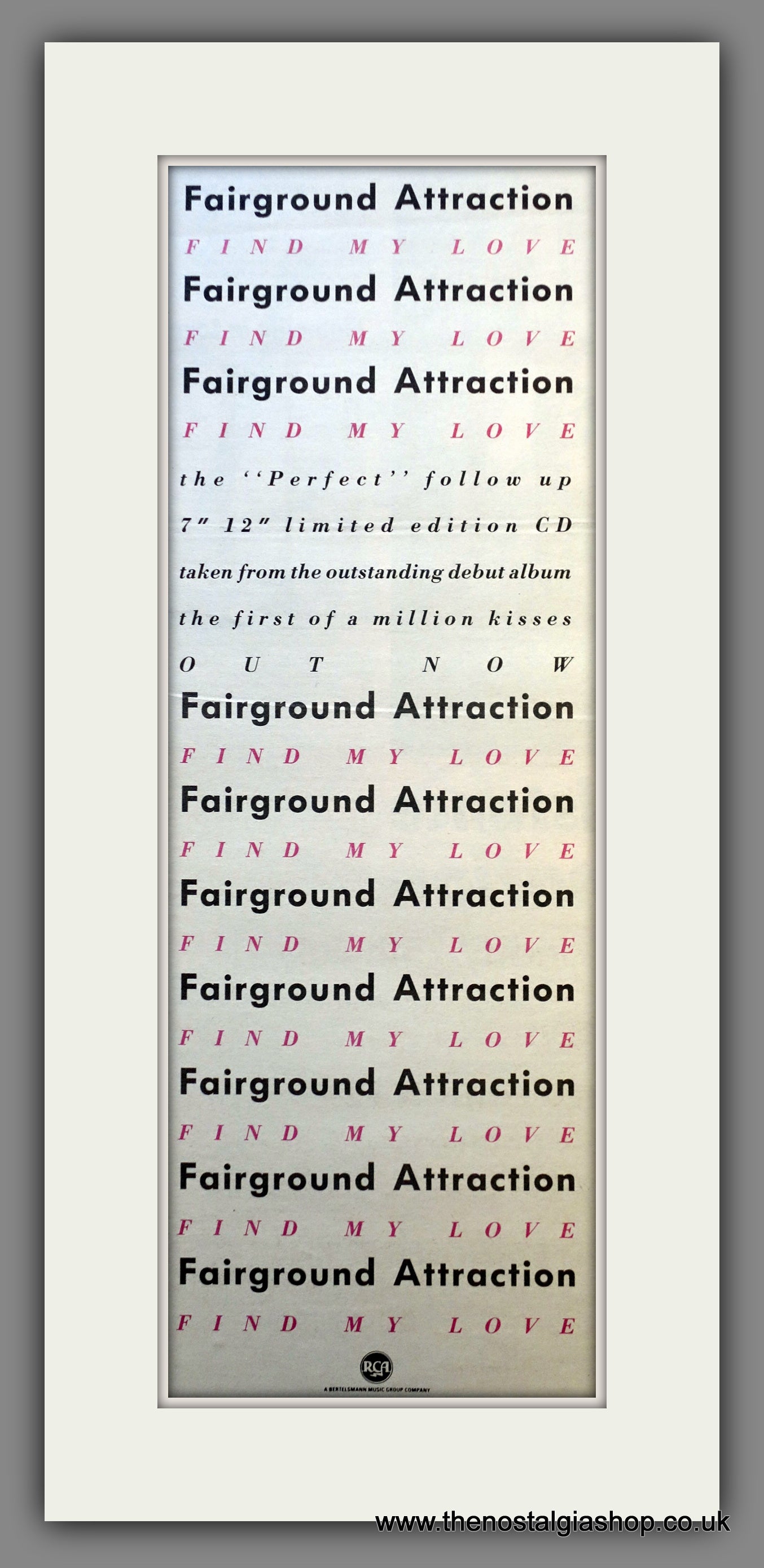 Fairground Attraction Find My Love. Original Advert 1988 (ref AD200527)