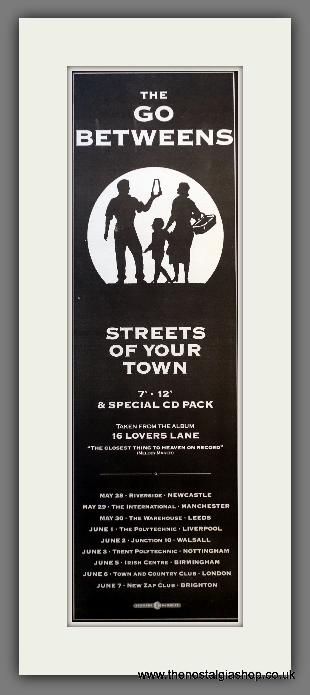 Go Betweens (The) Streets Of Your Town. Original Advert 1989 (ref AD200531)