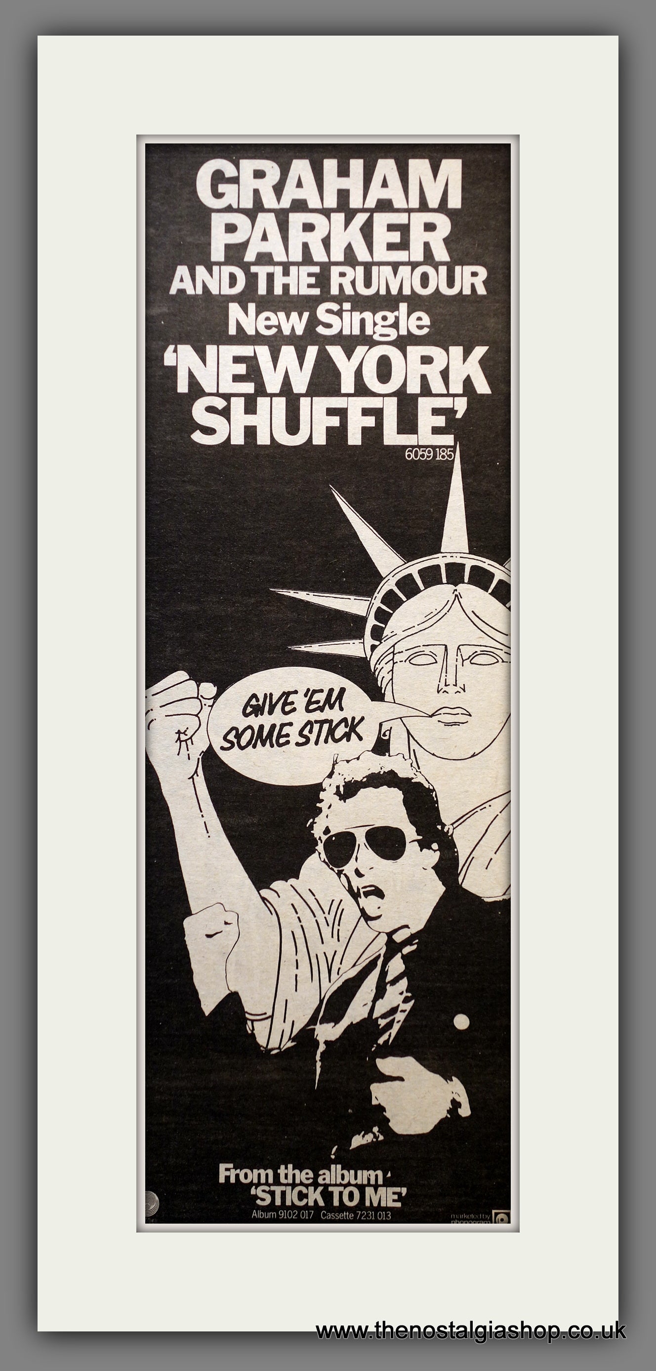 Graham Parker And The Rumour New York Shuffle.  Original Advert 1977 (ref AD200540)