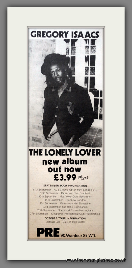 Gregory Isaacs The Lonely Lover.  Original Advert 1980 (ref AD200558)