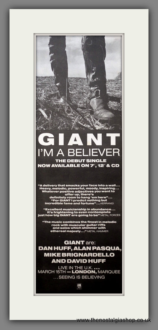 Giant I'm A Believer.  Original Advert 1990 (ref AD200568)