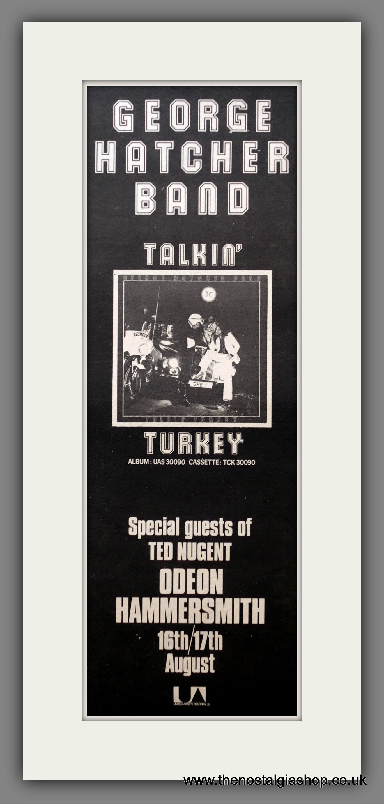 George Hatcher Band Talkin' Turkey.  Original Advert 1977 (ref AD200569)