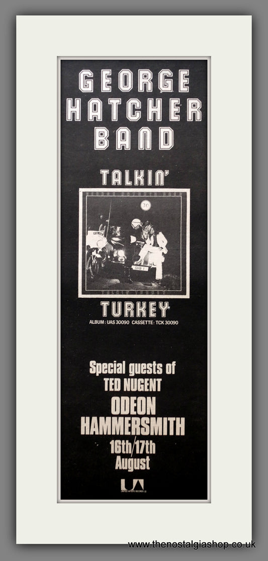 George Hatcher Band Talkin' Turkey.  Original Advert 1977 (ref AD200569)