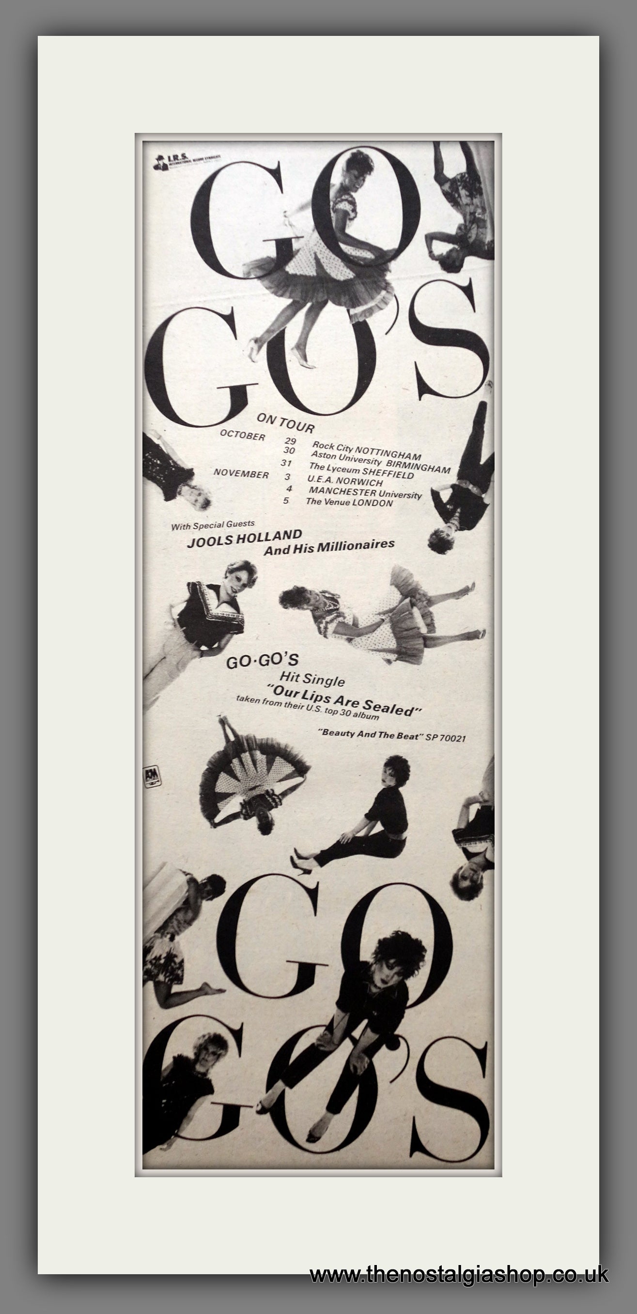 Go Go's On Tour.  Original Advert 1981 (ref AD200574)