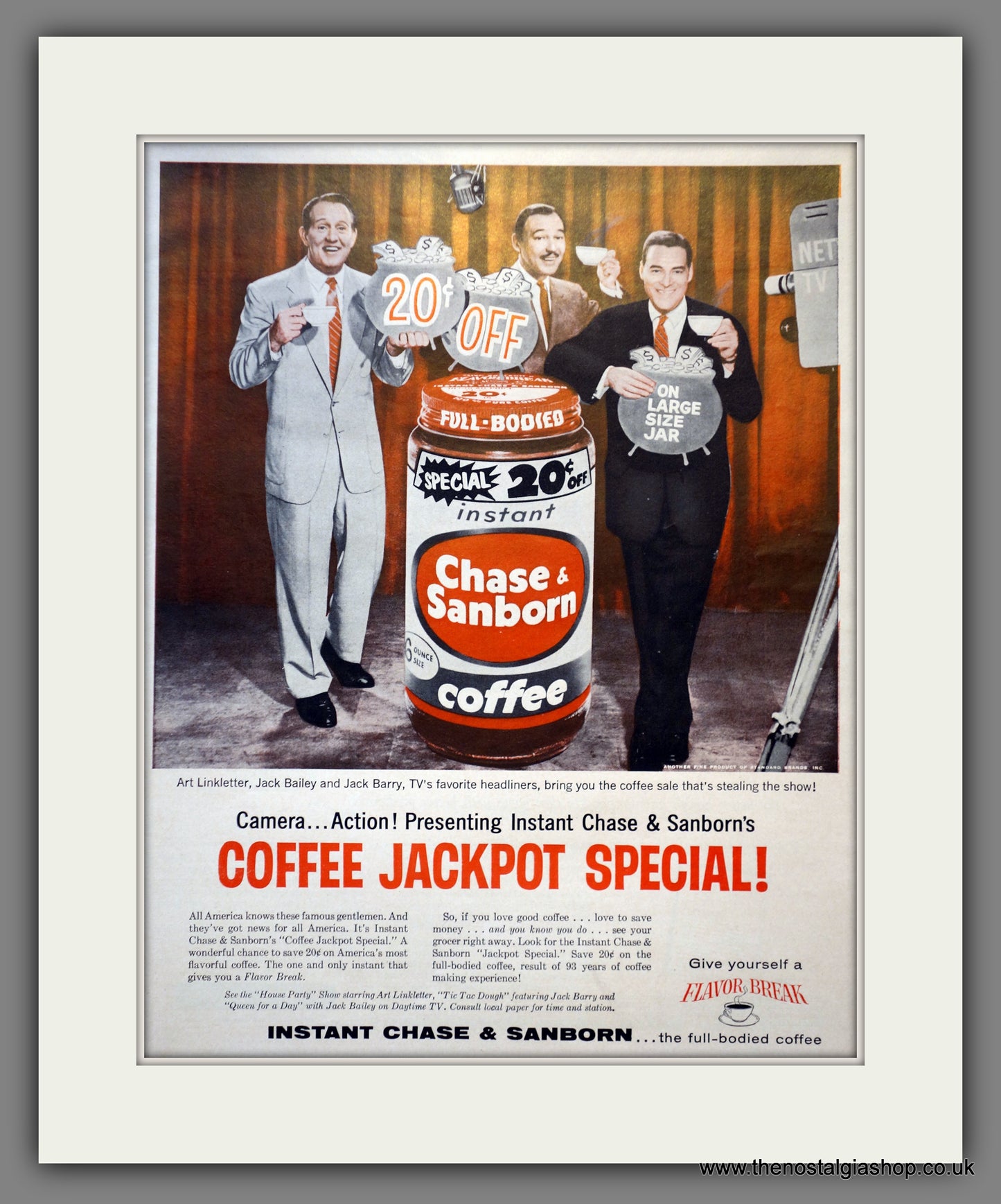 Chase & Sanborn Coffee. Original American Advert 1957 (ref AD301015)