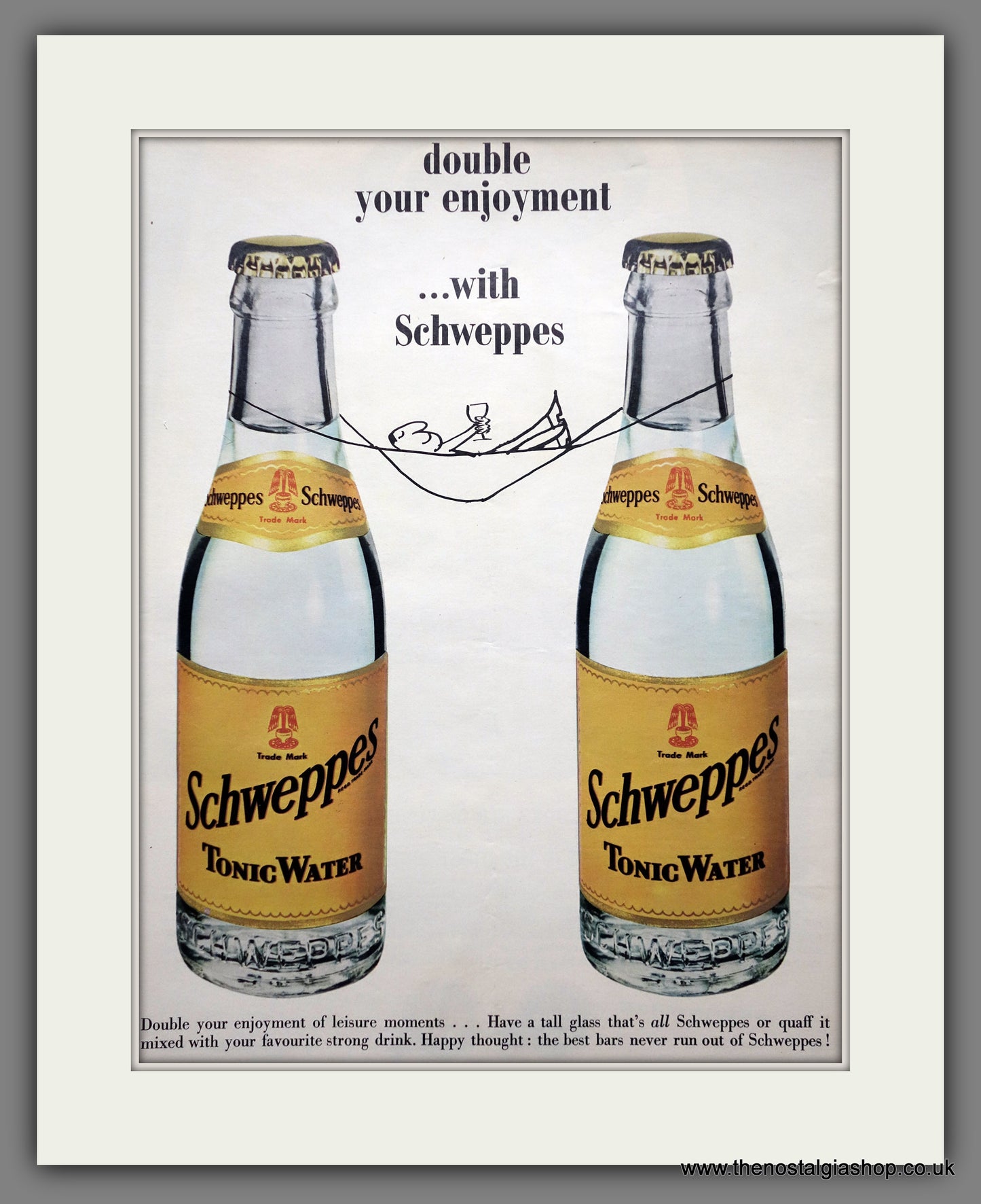 Schweppes Tonic Water. Original Advert 1966 (ref AD301039)