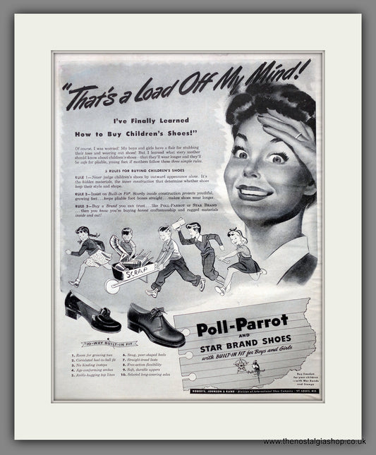 Poll-Parrot and Star Brand Shoes. Original American Advert 1943 (ref AD301121)