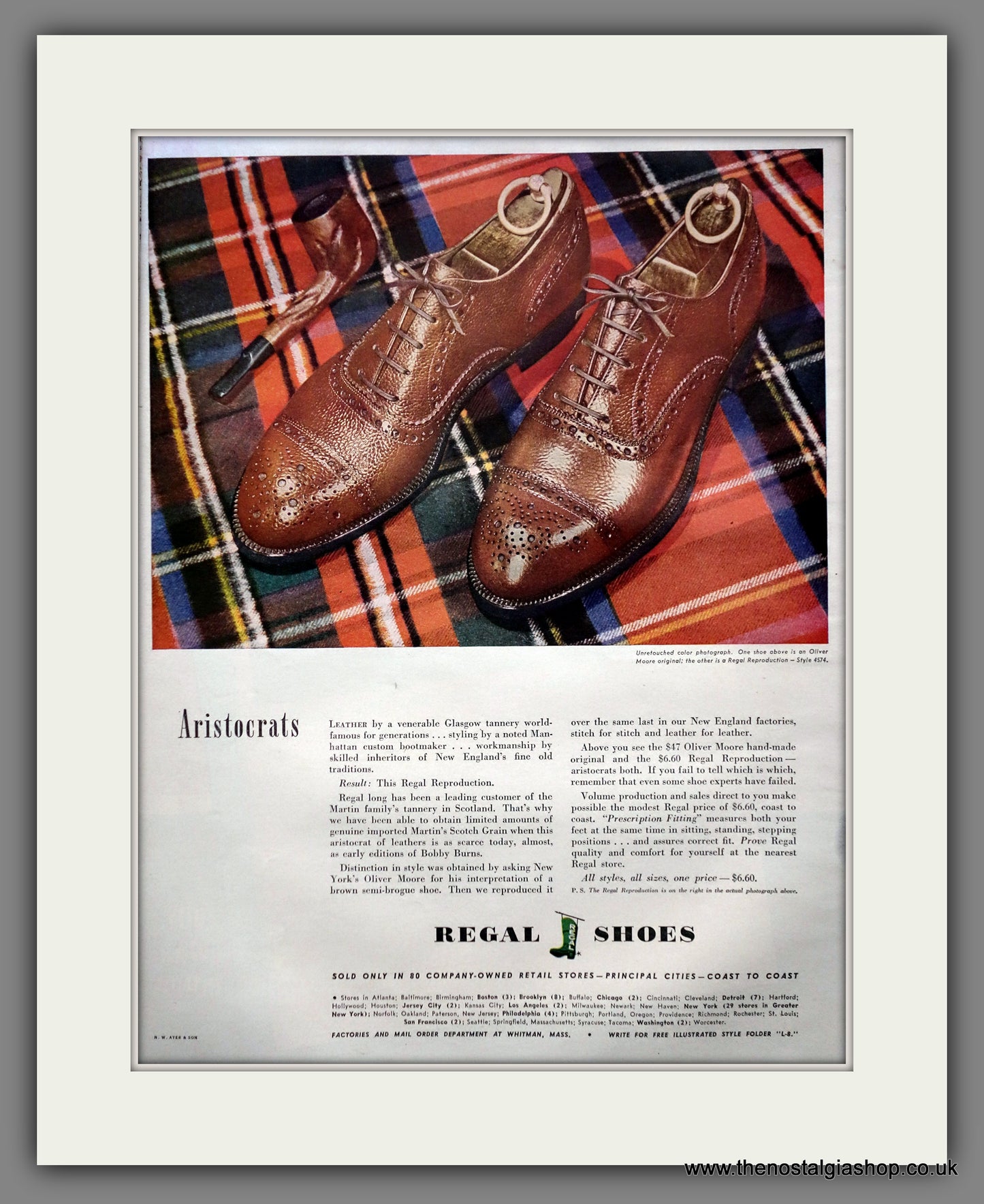 Regal Shoes For Men. Aristocrats. Original Advert 1943 (ref AD301124)