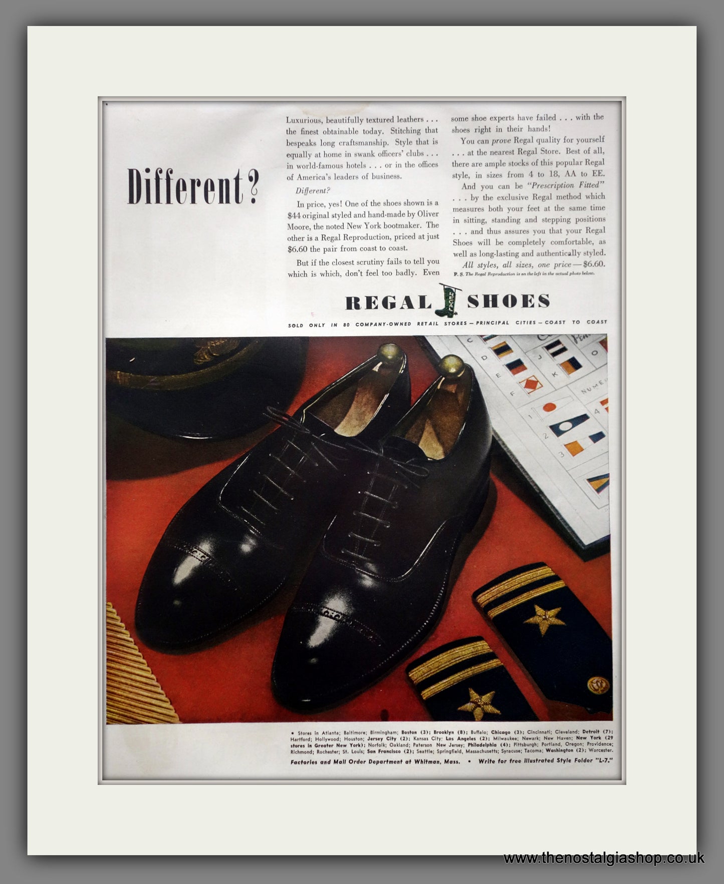 Regal Shoes For Men. Aristocrats. Original Advert 1943 (ref AD301125)