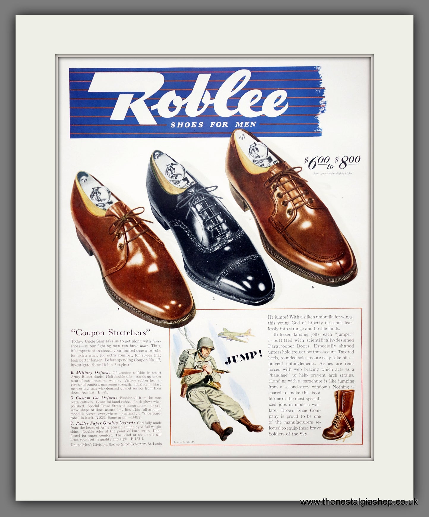 Rob Lee Shoes For Men. Original Advert 1943 (ref AD301126)