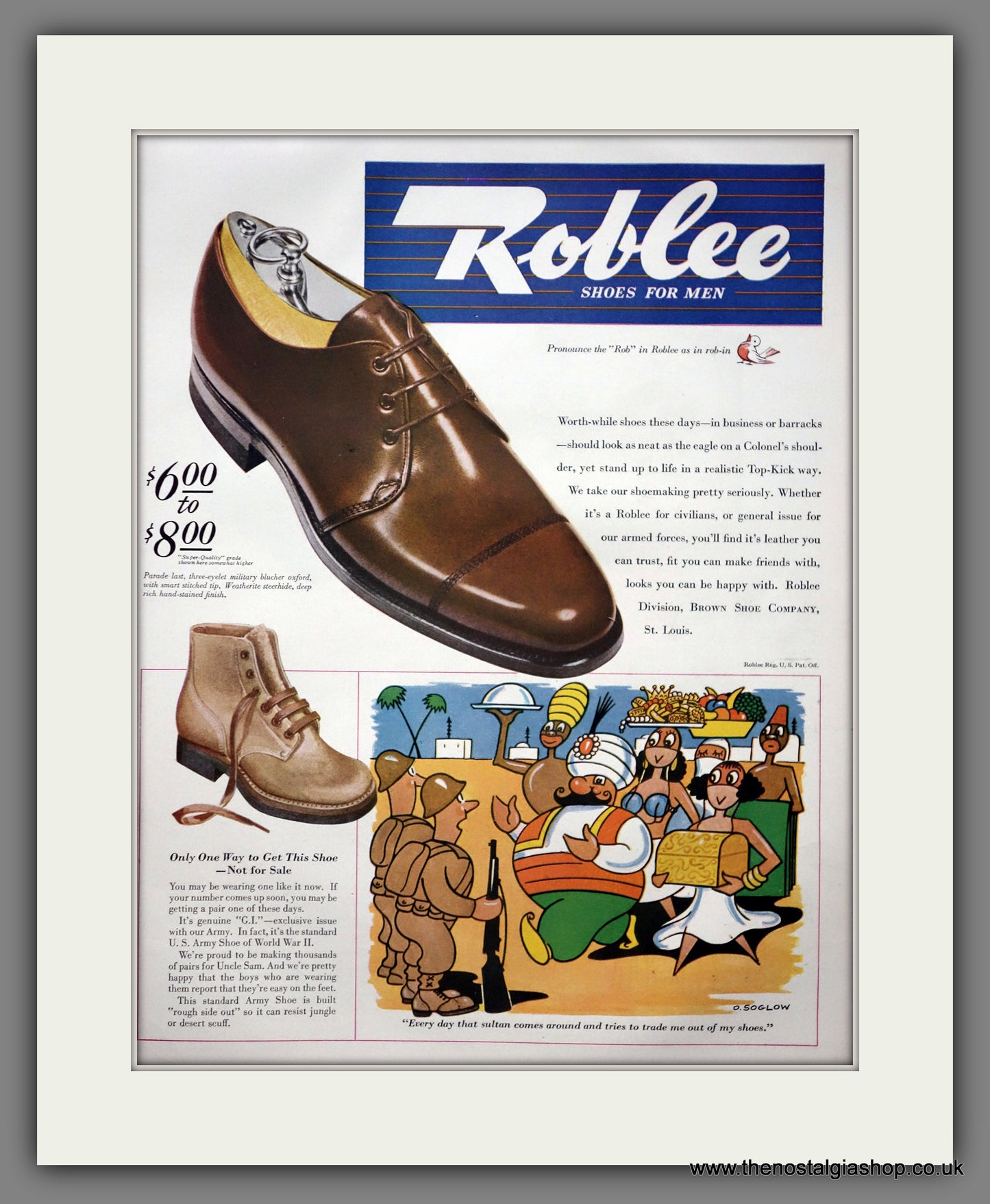 Rob Lee Shoes For Men. Original Advert 1944 (ref AD301127)