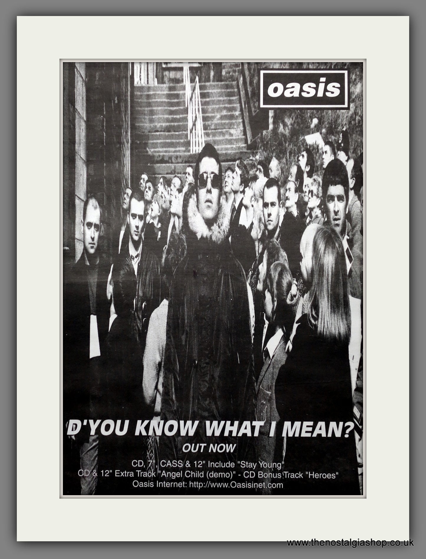 Oasis D'you Know What I Mean. Large Original advert 1997 (ref AD15413)