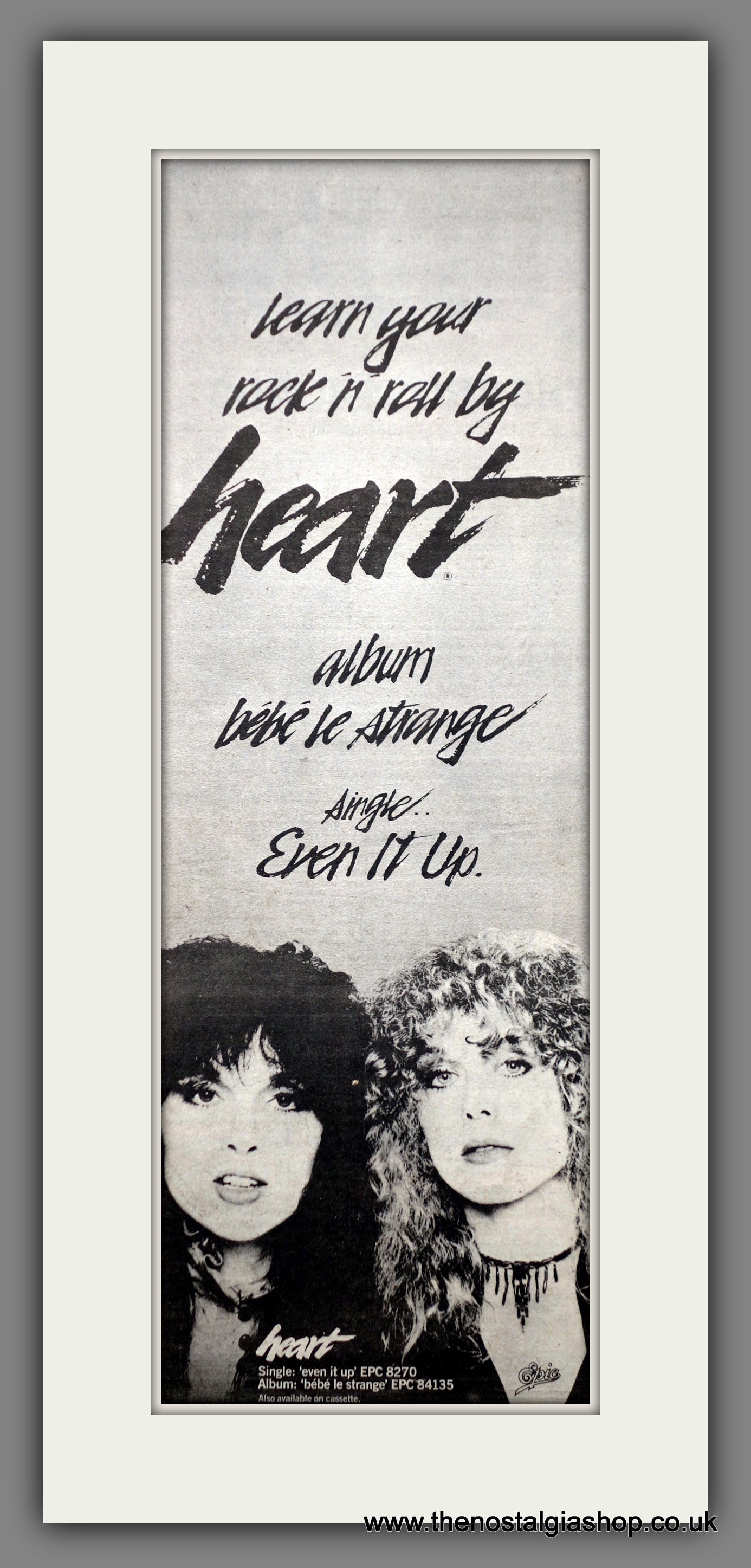 Heart Bebe Le Strange.  Original Advert 1980 (ref AD200593)