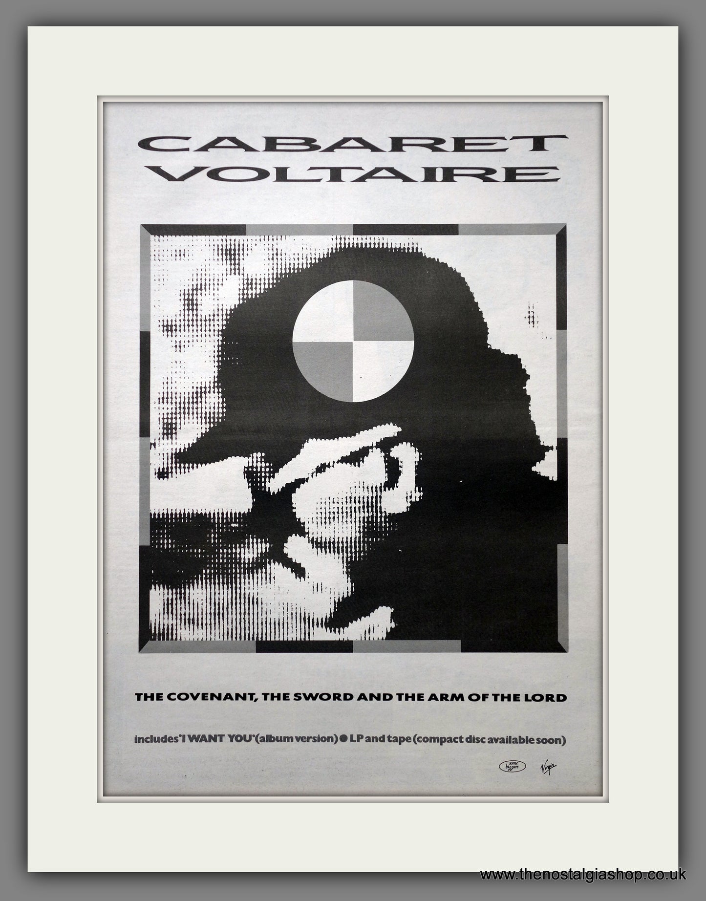 Cabaret Voltaire The Covenant, The Sword And The Arm Of The Lord. Original Advert 1985 (ref AD15597)