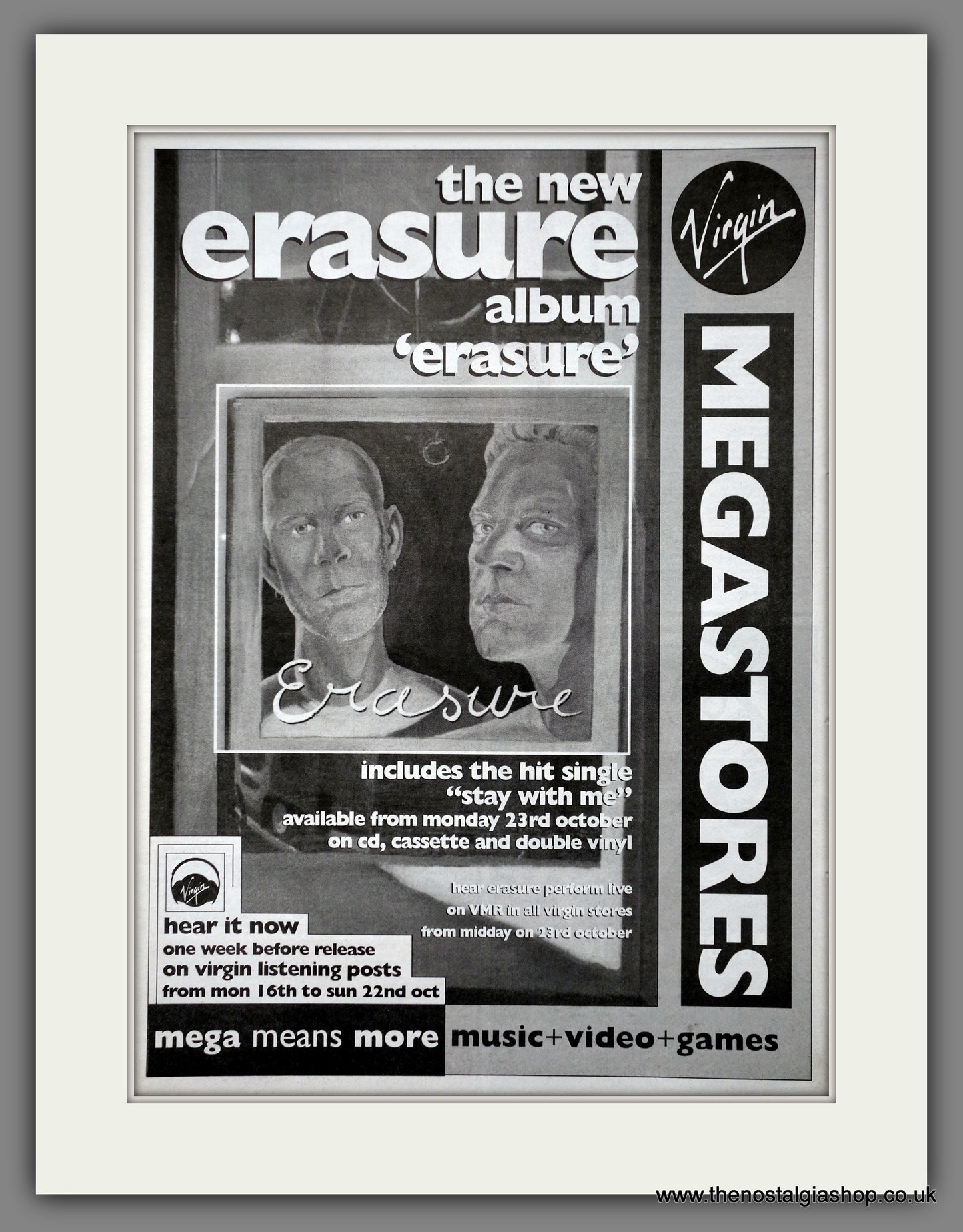 Erasure Erasure. Original Advert 1995 (ref AD15612)