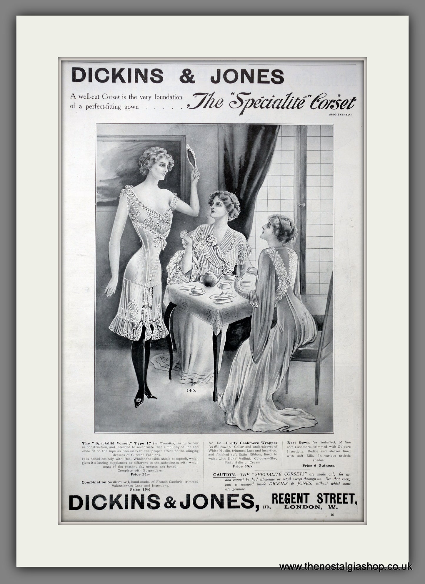 Dickins & Jones Specialite Corset. Large Original Advert 1909 (ref AD15439)