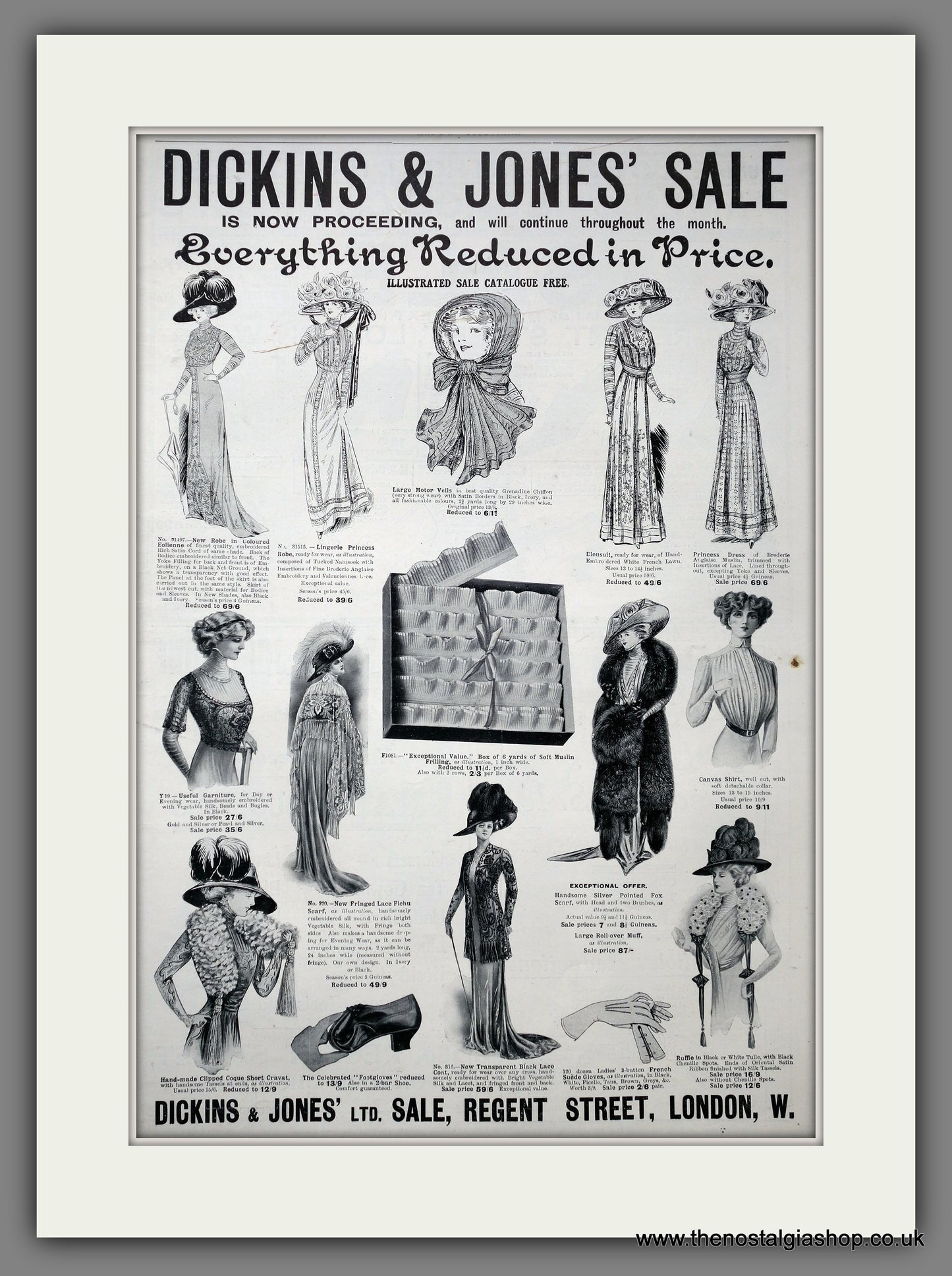 Dickins & Jones Ladies Fashion. Large Original Advert 1909 (ref AD15440)