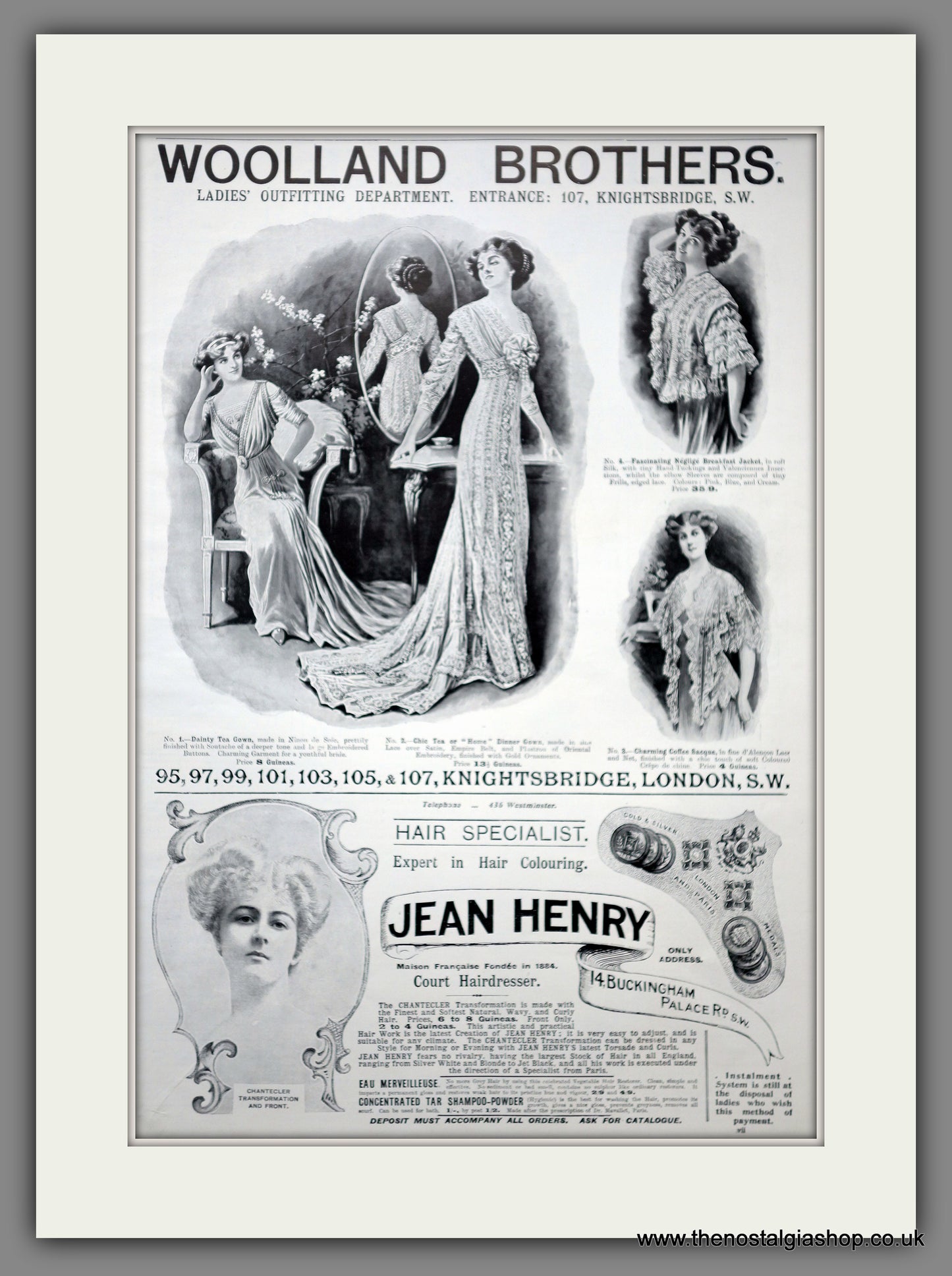 Woolland Brothers Ladies Fashion. Large Original Advert 1909 (ref AD15444)