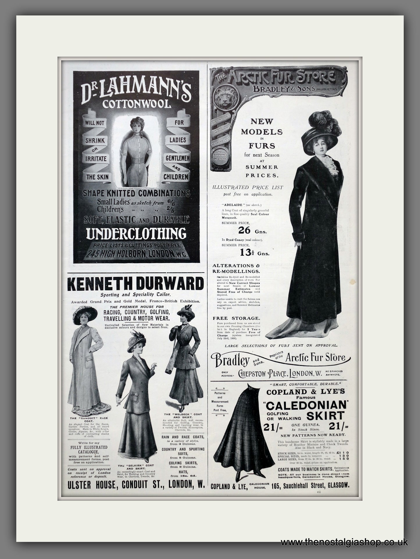 Ladies Fashion. Large Original Advert 1909 (ref AD15452)