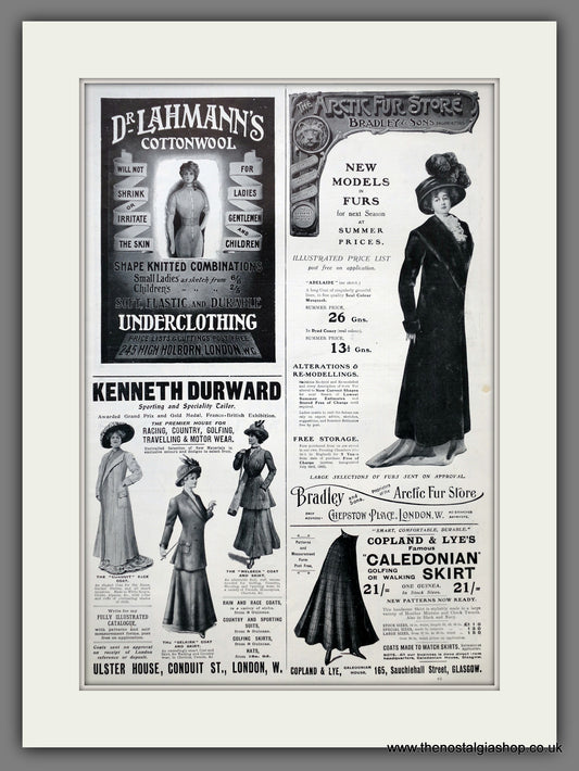 Ladies Fashion. Large Original Advert 1909 (ref AD15452)