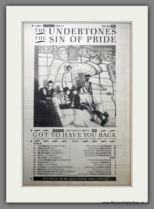 Undertones (The) Got To Have You Back. Original Advert 1983 (ref AD15480)