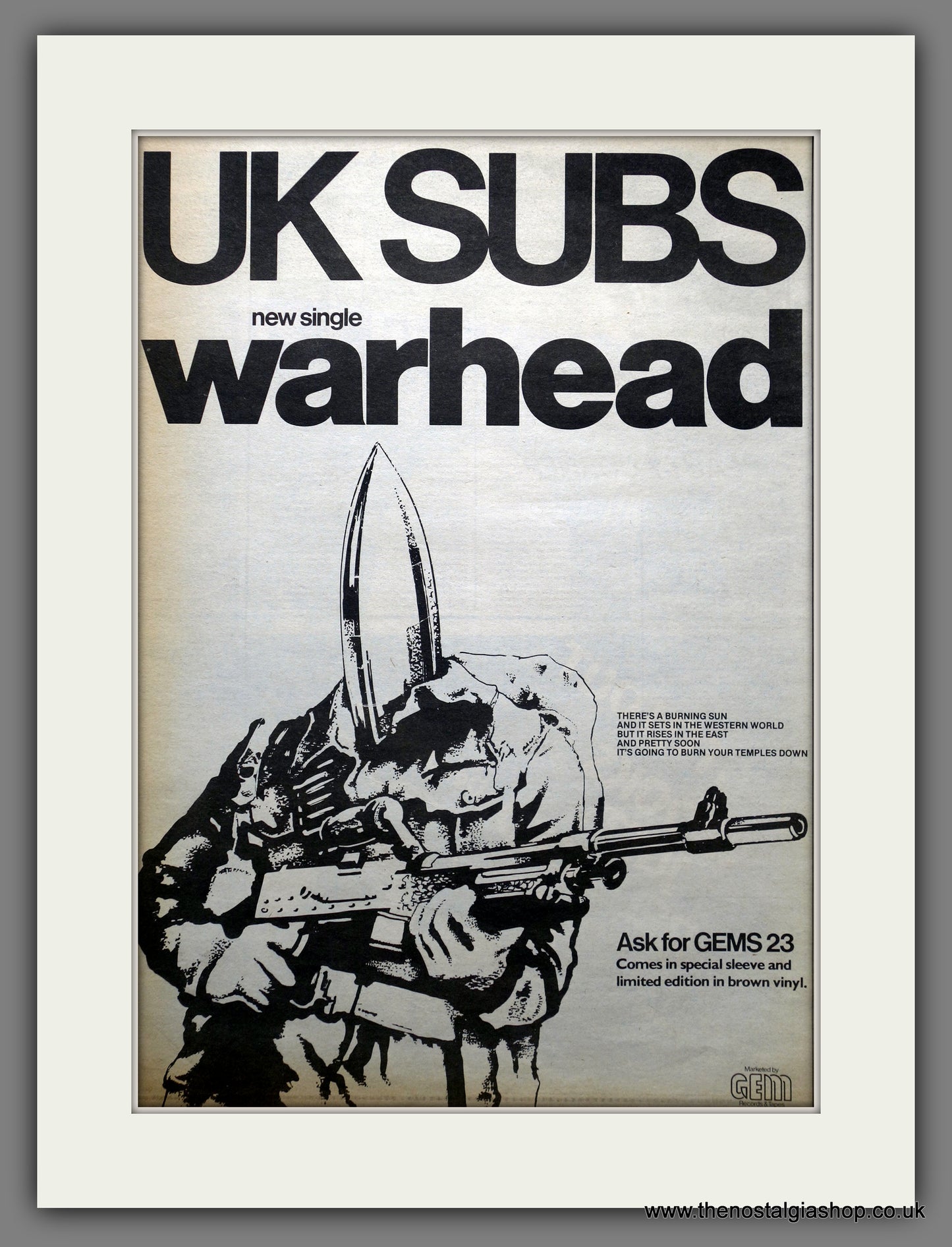 Uk Subs Warhead. Original Advert 1980 (ref AD15485)