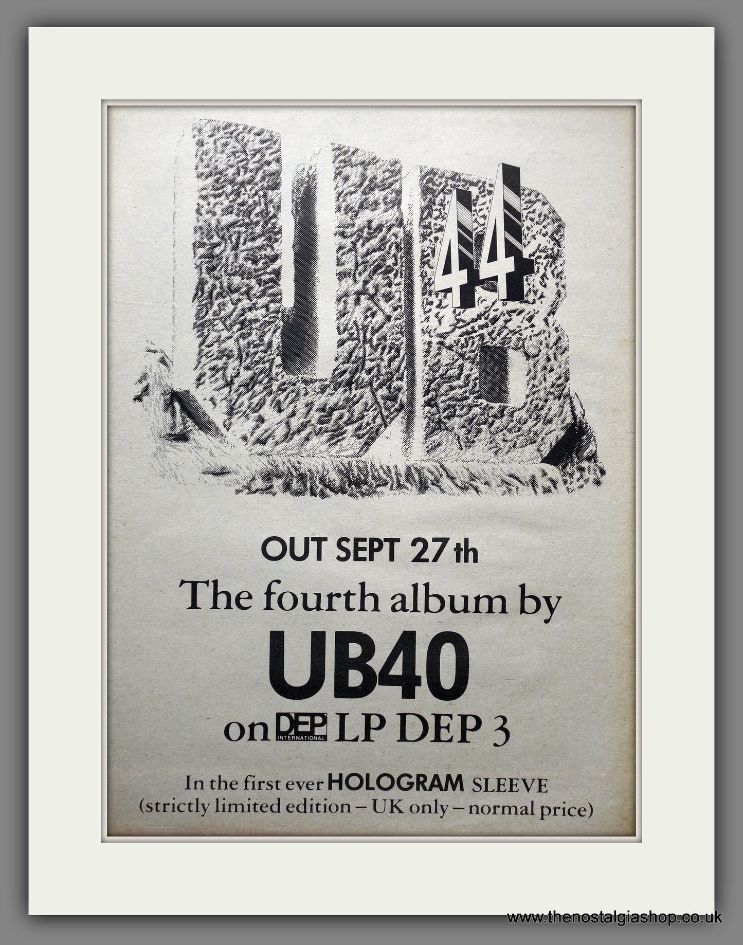 UB40 UB44. Original Advert 1982 (ref AD15491)