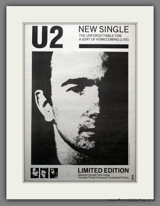 U2 The Unforgettable Fire. Original Advert 1985 (ref AD15500)