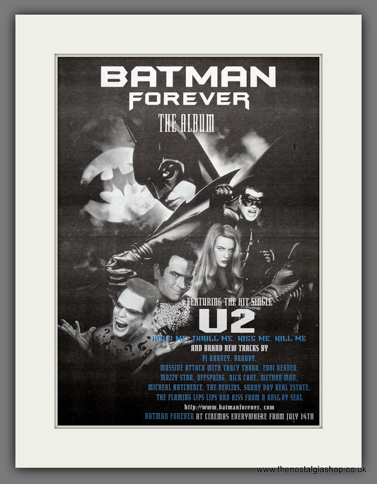 U2 Batman Forever. Original Advert 1995 (ref AD15501)