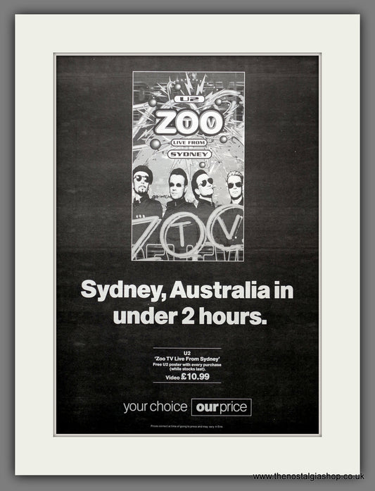 U2 Zoo Live From Sydney. Original Advert 1994 (ref AD15503)