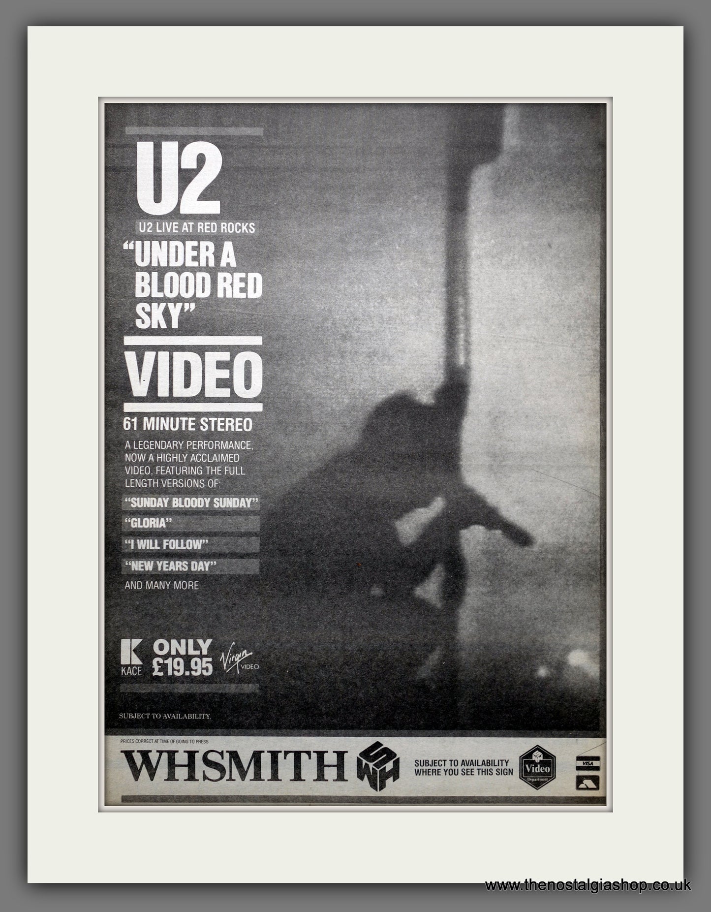 U2 Under A Blood Red Sky. Original Advert 1984 (ref AD15504)